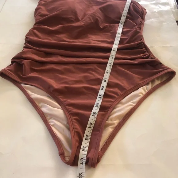 CUPSHE Women's Square Neck Tummy Control Rushed Strappy One Piece Swimwear Sz M - Picture 12 of 12